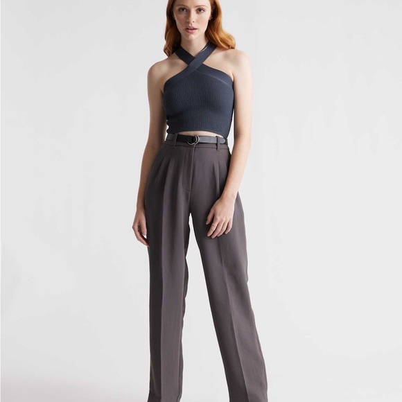 Quince Grey Criss Cross Knit Top - Picture 4 of 4